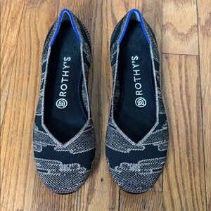 Rothy's The Flat Ballet Round Toe Shoes Slip Black Pink‎ size 8
